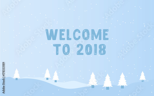 Happy New 2018 Year. Holiday Vector Illustration With Lettering Composition