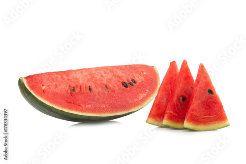 pieces watermelon on a white background