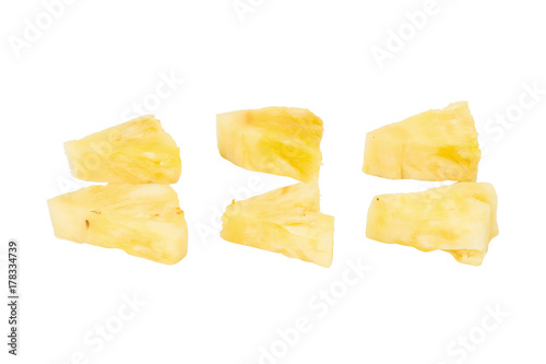 Pineapple piece isolated on white background