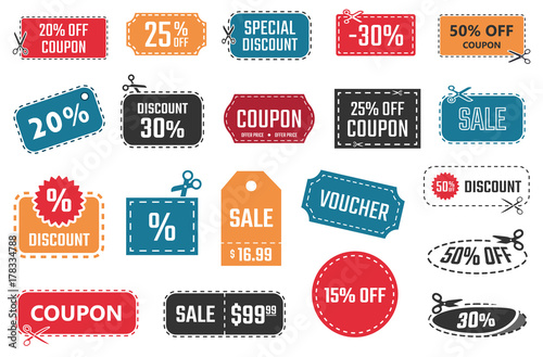discount coupons, sale banners, special offer coupons