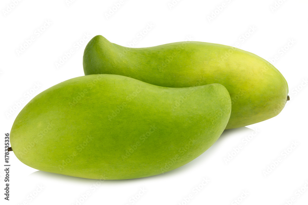 Fresh green mango isolated on white background Fresh green mango isolated on white background
