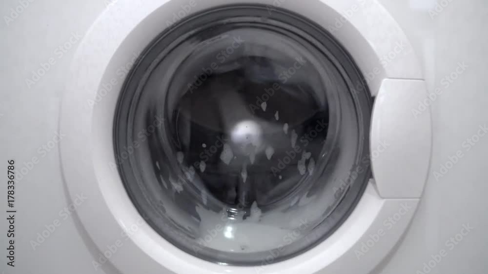 Washing machine in the process of working