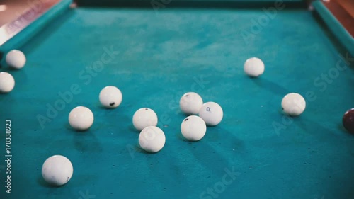 Wallpaper Mural Man breaks balls in billiards close up Torontodigital.ca