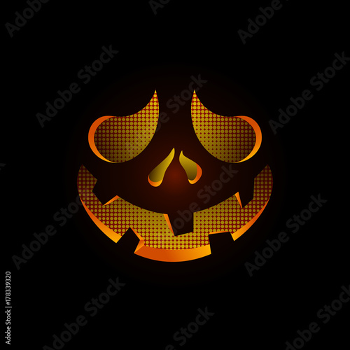 Halloween background with halloween pumpkin scary mask 