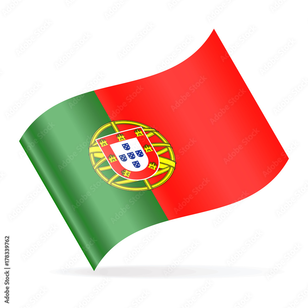 Portugal Flag Vector Waving Icon