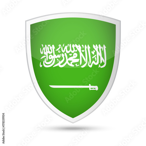 Saudi Arabia Flag Vector Shield Icon