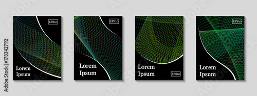 Minimal vector covers set. Future geometric line design set. Abstract gradient pattern background. Eps10. Can be use for journal, composition, cover, book, certificate, card, flyer