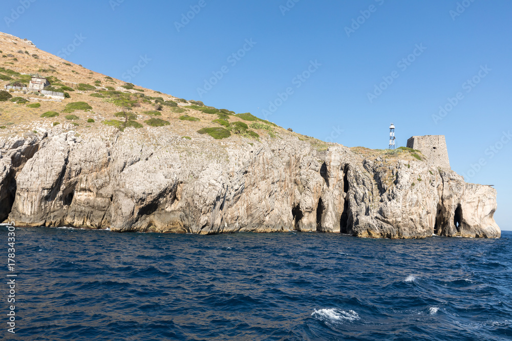 A view of the Amalfi Coast between Sorrento and Positano. Campania. Italy A view of the Amalfi Coast between Sorrento and Positano. Campania. Italy