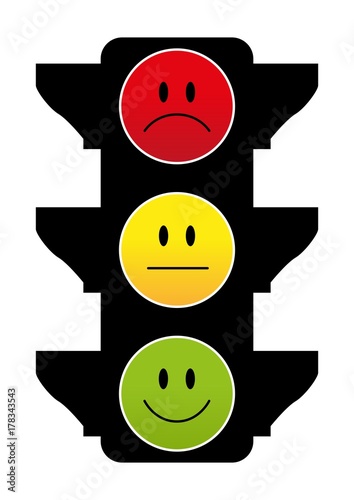 Ampel mit Gesichtern