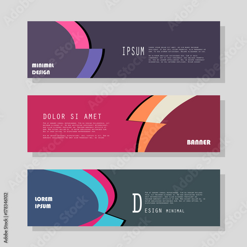 Vector horizontal banner template, abstract design
