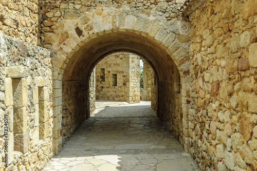 sight of the streets of the medieval people of Pals in Gerona, Spain.
