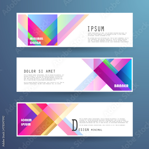 Vector horizontal banner template, abstract design