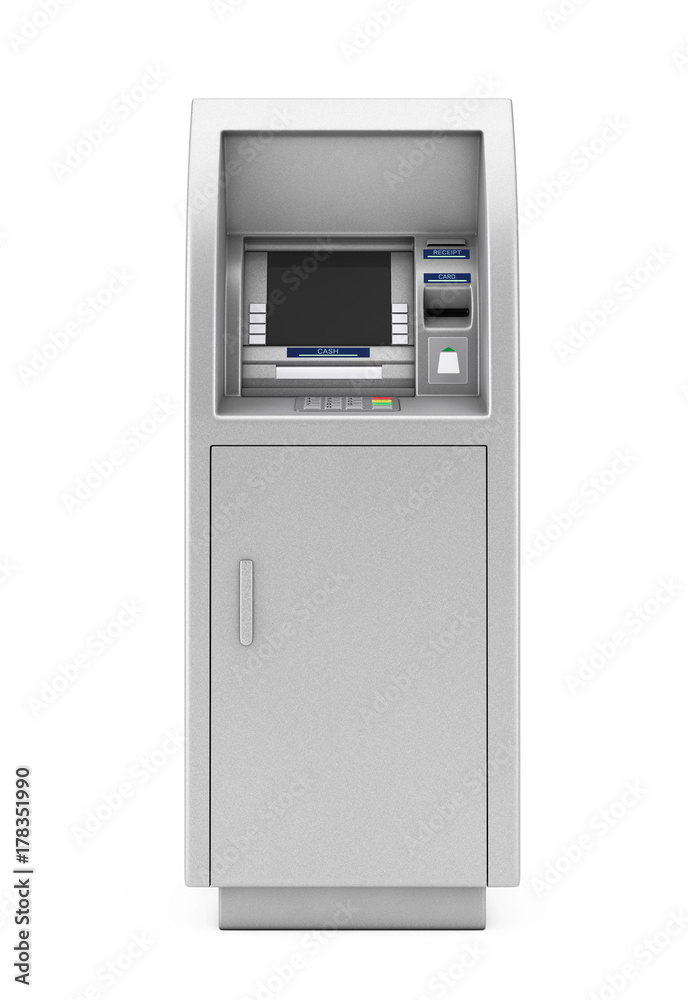 Bank Cash ATM Machine. 3d Rendering Bank Cash ATM Machine. 3d Rendering