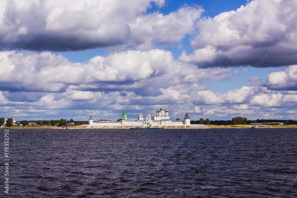 Volga river landscape at summer.