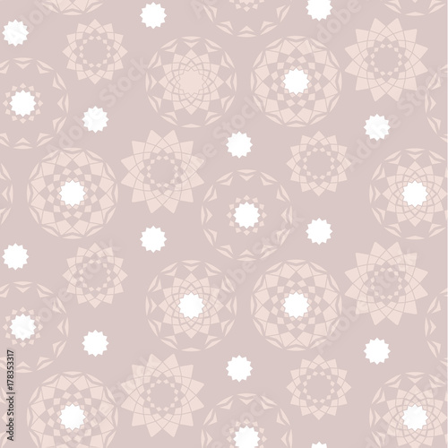 rose color snowflakes in geometryc style. happy new year and xmas seamless pattern with geometry abstract. vector illustration for flayer, brochure, header, card, wrapping paper