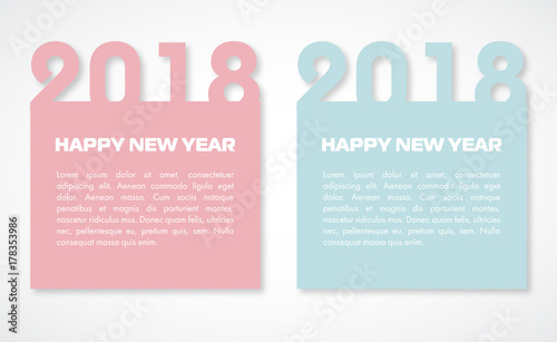 New Year's Banners of 2018 in menthol and burgundy colors