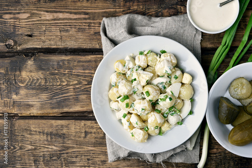 Dinner with potato salad