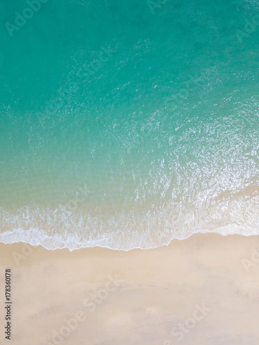 Beach top view or aerial view