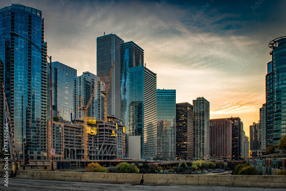 Construction on the Chicago River