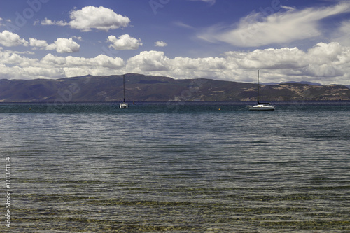 sailboat in lake ohrid