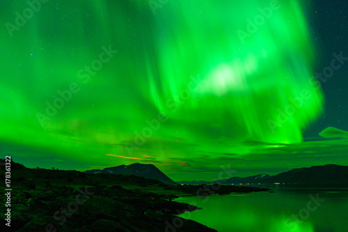 Northern lights explosion in Lyngen, Norway
