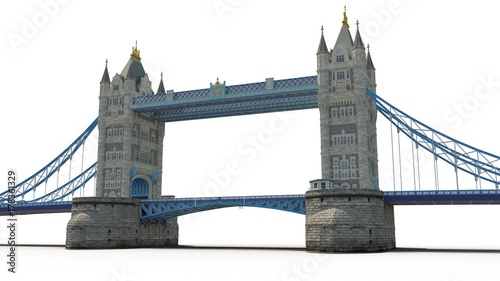 London landmark Towerbridge on white. 3D illustration