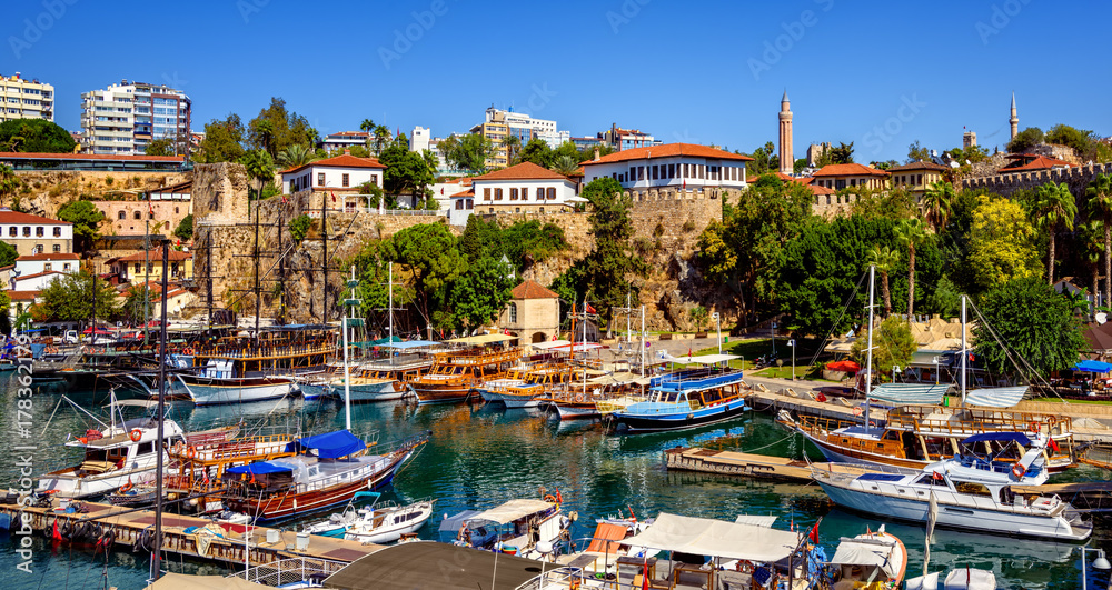 The old harbor of Antalya, Turkey