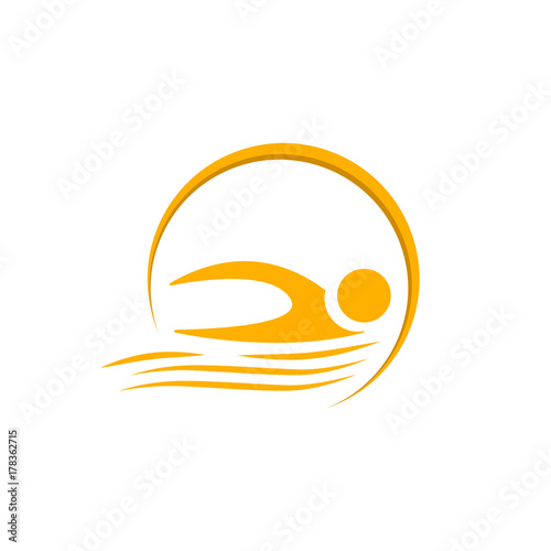 logo swimming (Nageur, Piscine, Natation)