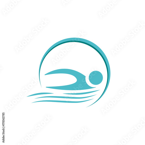 logo swimming (Nageur, Piscine, Natation)