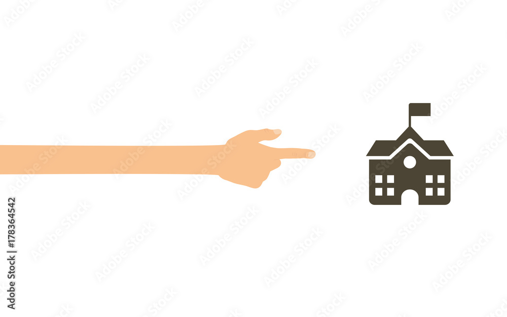 Hand tippt auf Smartphone mit App - Rathaus Hand tippt auf Smartphone mit App - Rathaus