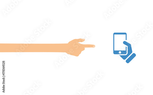 Hand tippt auf Smartphone mit App - Smartphone in Hand