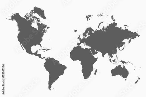 World map. Vector illustration.
