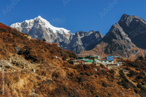 Nepal himalaya khumbu sagarmatha national park pangboche village photo