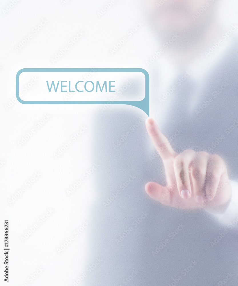 businessman pointing behind glass businessman pointing behind glass