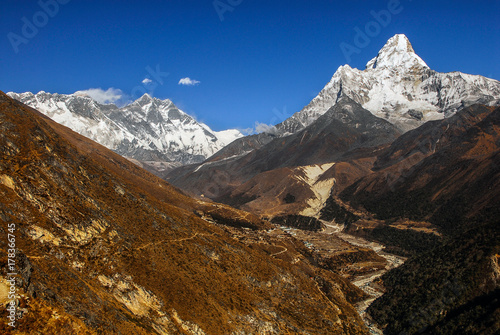 Nepal himalaya khumbu sagarmatha national park pangboche village ama dablam