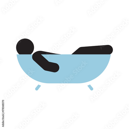 Man taking bath silhouette icon