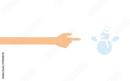 Hand tippt auf Smartphone mit App - Schneemann