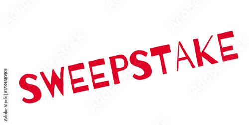 Sweepstake rubber stamp. Grunge design with dust scratches. Effects can be easily removed for a clean, crisp look. Color is easily changed.