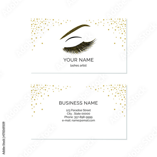 Makeup artist business card vector template