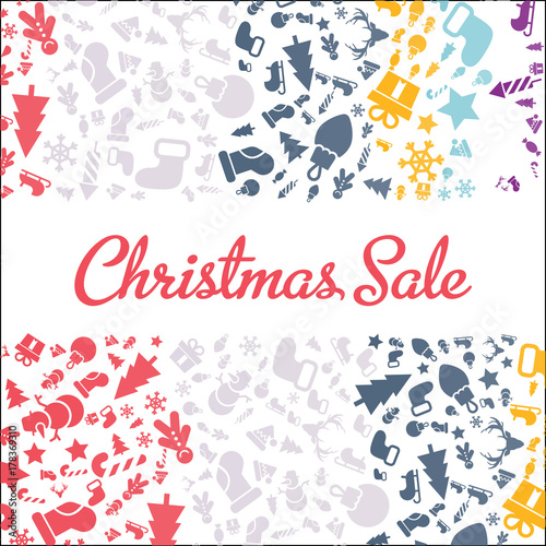 Merry christmas and happy new year christmas advertisement card