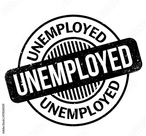 Unemployed rubber stamp. Grunge design with dust scratches. Effects can be easily removed for a clean, crisp look. Color is easily changed.