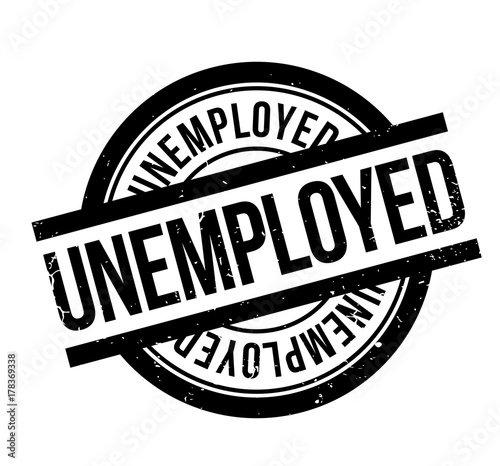 Unemployed rubber stamp. Grunge design with dust scratches. Effects can be easily removed for a clean, crisp look. Color is easily changed.