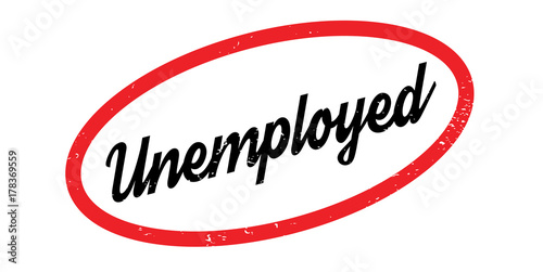 Unemployed rubber stamp. Grunge design with dust scratches. Effects can be easily removed for a clean, crisp look. Color is easily changed.