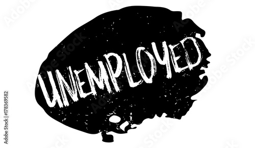 Unemployed rubber stamp. Grunge design with dust scratches. Effects can be easily removed for a clean, crisp look. Color is easily changed.