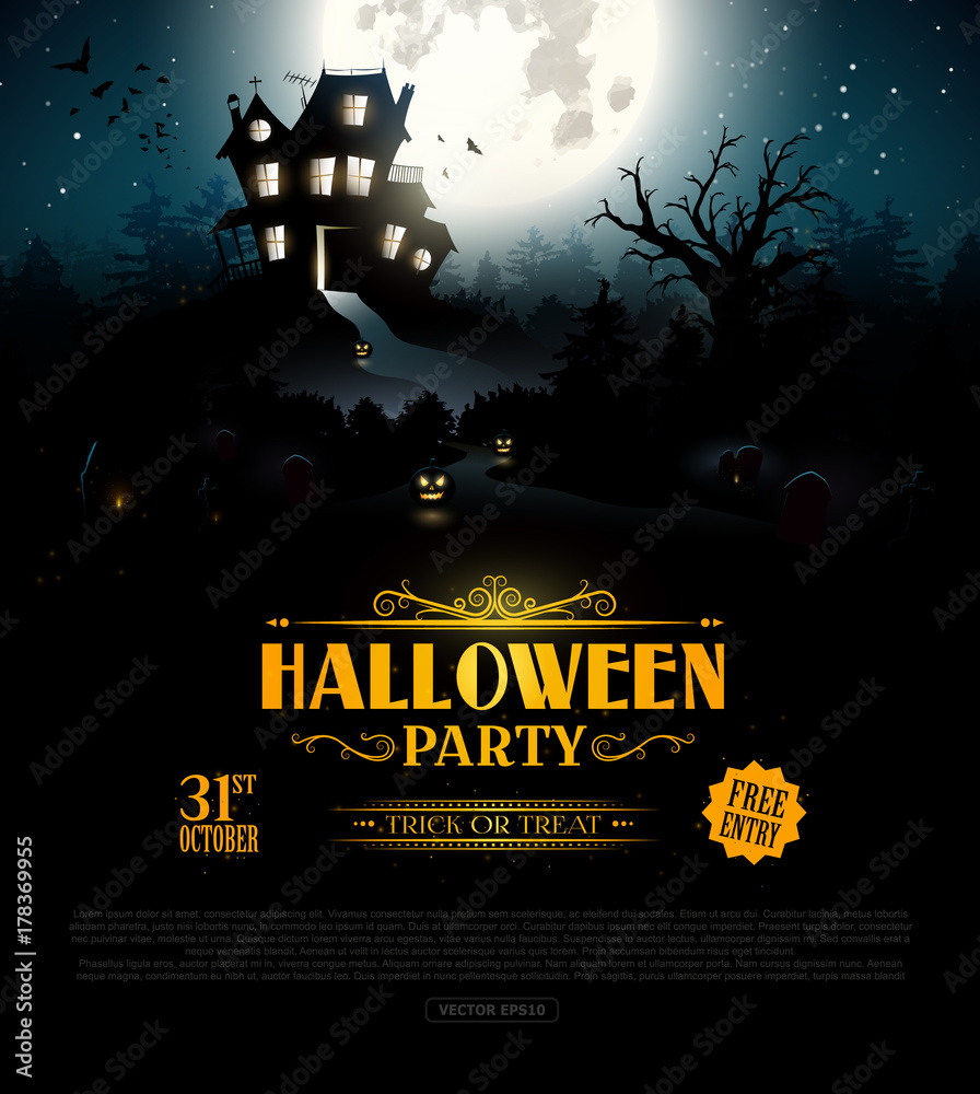 Fototapeta premium Halloween scary house in the woods