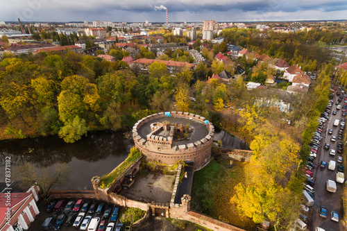 The Wrangel tower in Kaliningrad, aerial view photo