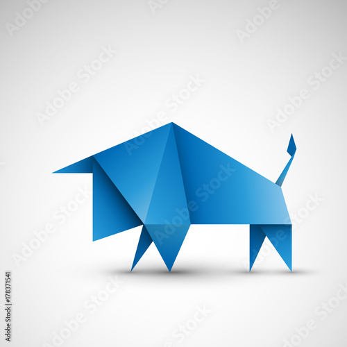 byk origami wektor