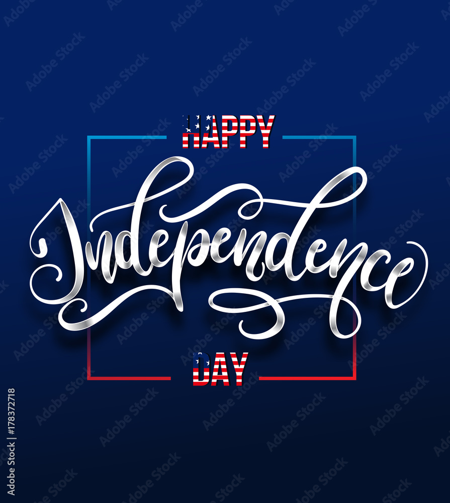 Fototapeta premium Happy Independence day 4 th july. Greeting card for Independence day of America. Happy independence day of USA , Fourth of July . Vector illustration.