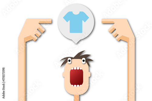 Cartoon Mann zeigt auf Sprechblase - Shirt