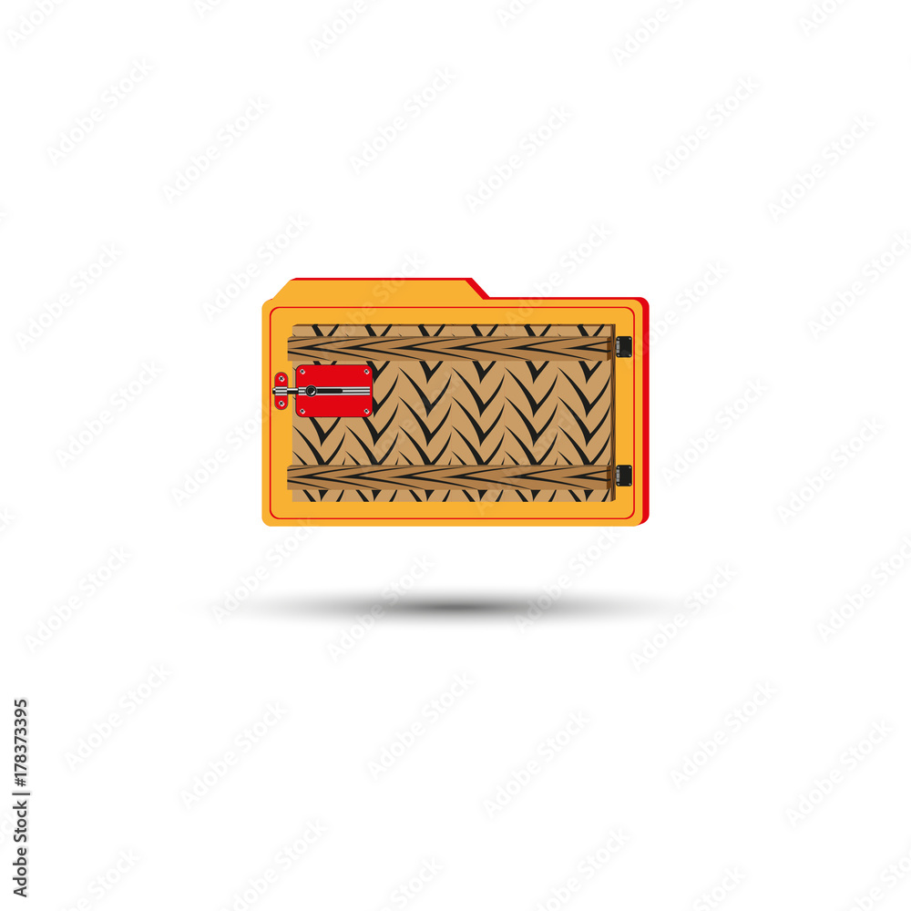 Closed electronic document folder. Vector icon.